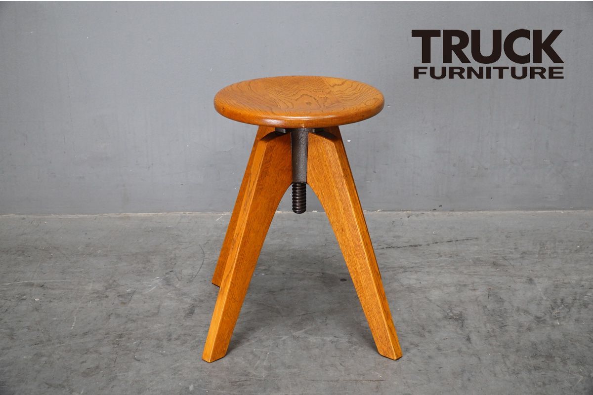 TRUCK furniture(トラックファニチャー) KT STOOL(ケーティースツール) ナラ無垢材 スチール 5.9万240619