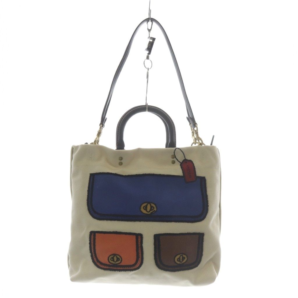 コーチ COACH トロンプ ルイユ リサイクルキャンバス トート29 ショルダーバッグ 2way ホワイト C6174 /YO8