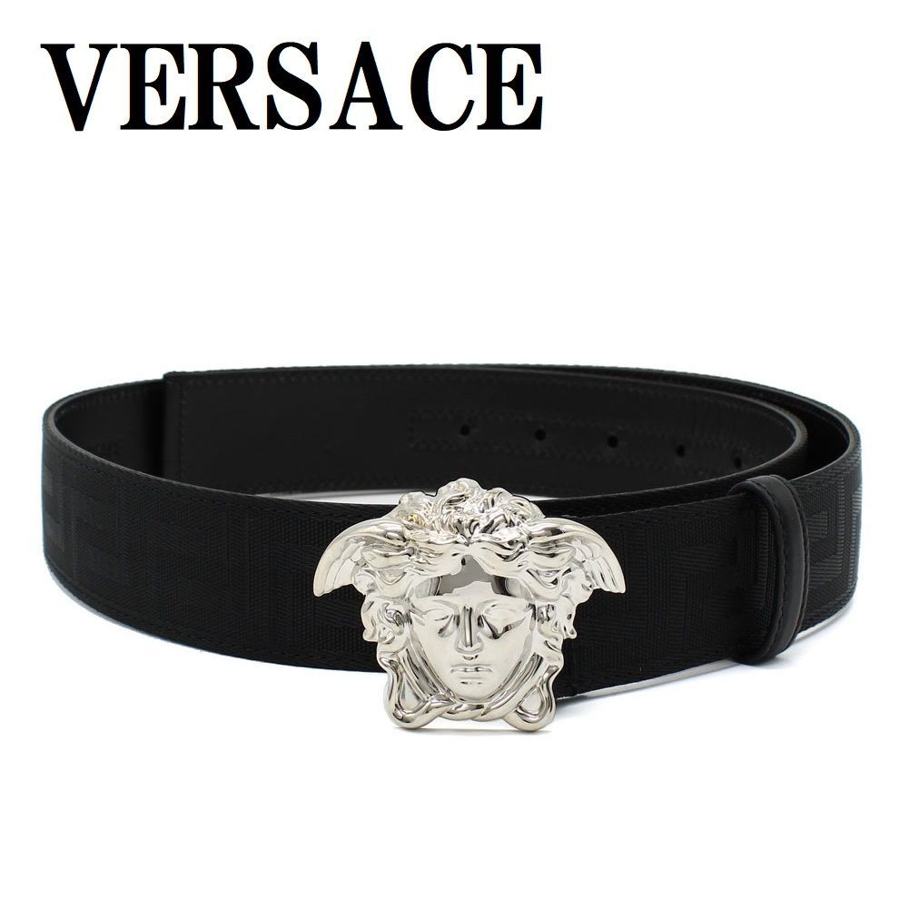 ヴェルサーチ VERSACE 1020000 DNAS62 1B00P 80 85 90 95 100 105 ベルト レザー ビジネス カジュアル おしゃれ レディース メンズ ブラック