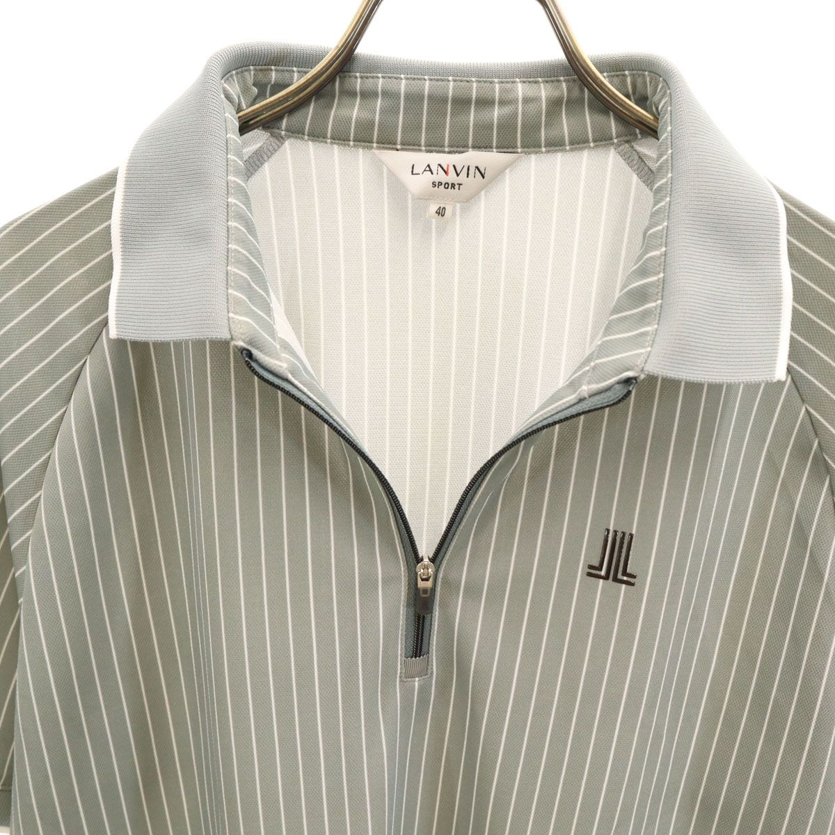 LANVIN SPORT ランバンスポール ストライプ柄 ゴルフ 半袖 ポロシャツ
