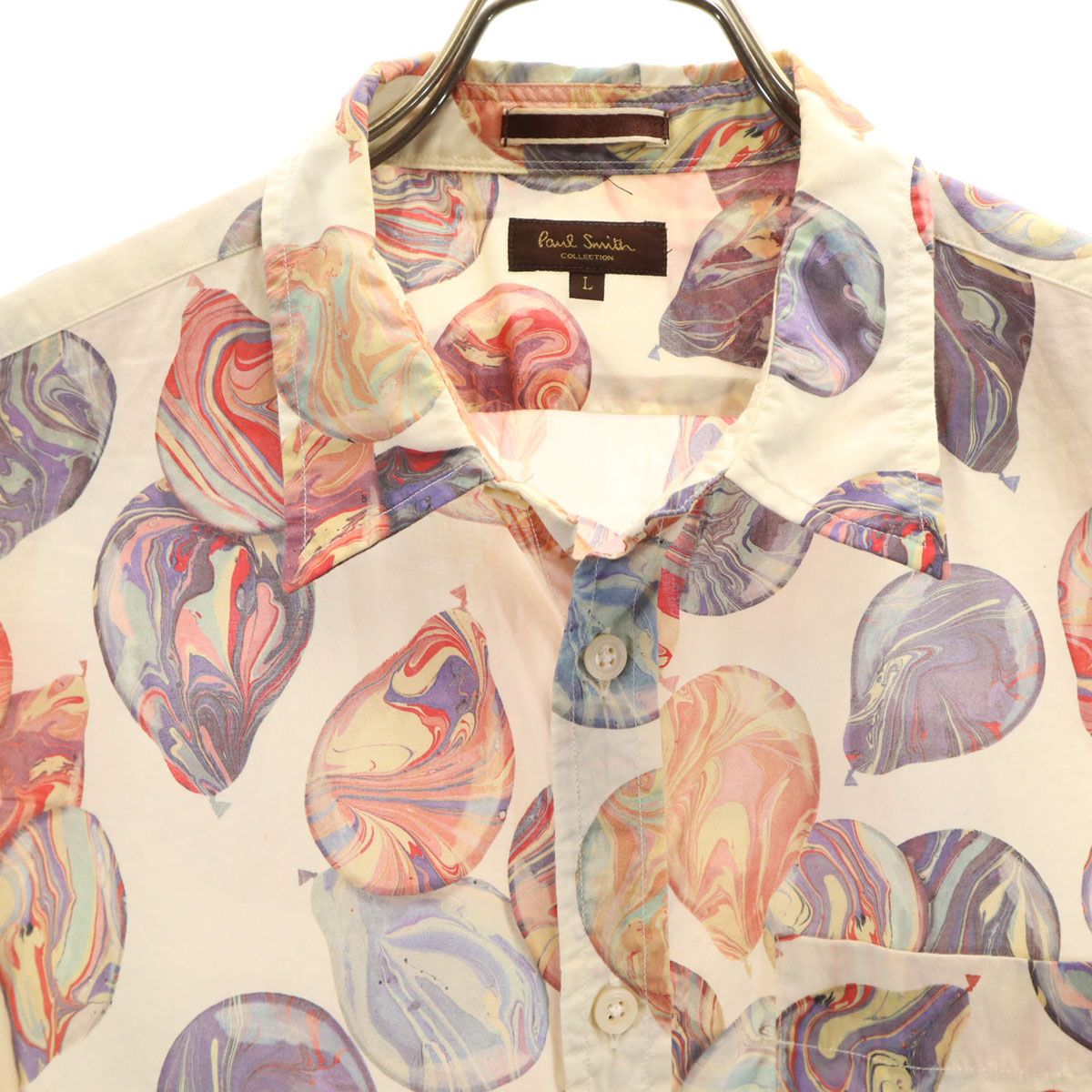 希少 ポールスミスコレクション バルーン 風船 グラフィック半袖シャツ 総柄 M PAUL SMITH COLLECTION ポールスミスコレクション 日本製 風船柄 半袖