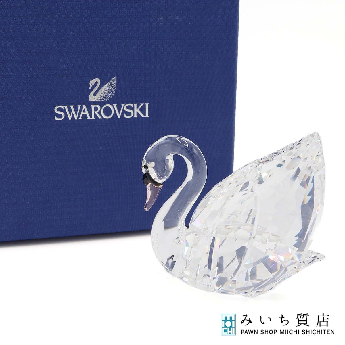 SWAROVSKI スワロフスキー スワンL ラージ 5004723 白鳥 クリスタルガラス 置物 インテリア オブジェ 箱証明書 J227-1