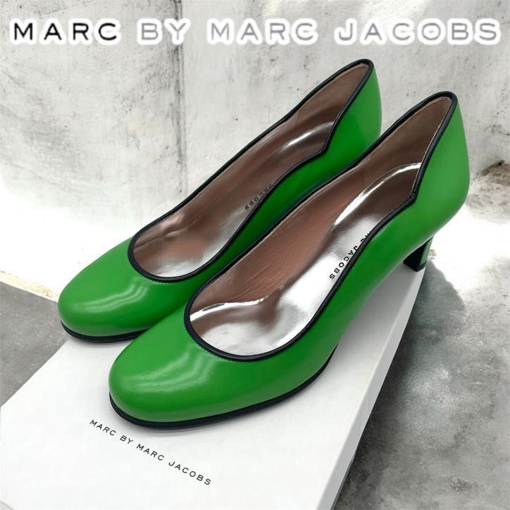 新品未使用　MARC BY MARC JACOBS　マークジェイコブス　パンプス　37 1/2　24.5cm　グリーン　ブラック