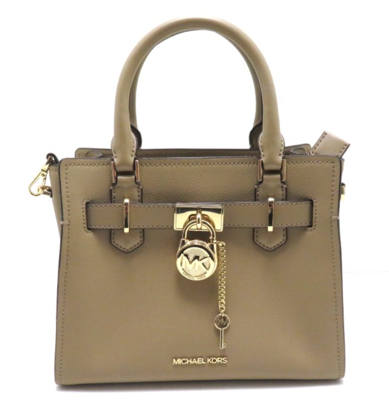 Michael Kors マイケルコース バッグ HAMILTON サッチェル スモール 【205】 ハンドバッグ レザー ベージュ レディース【中古】 7,923円