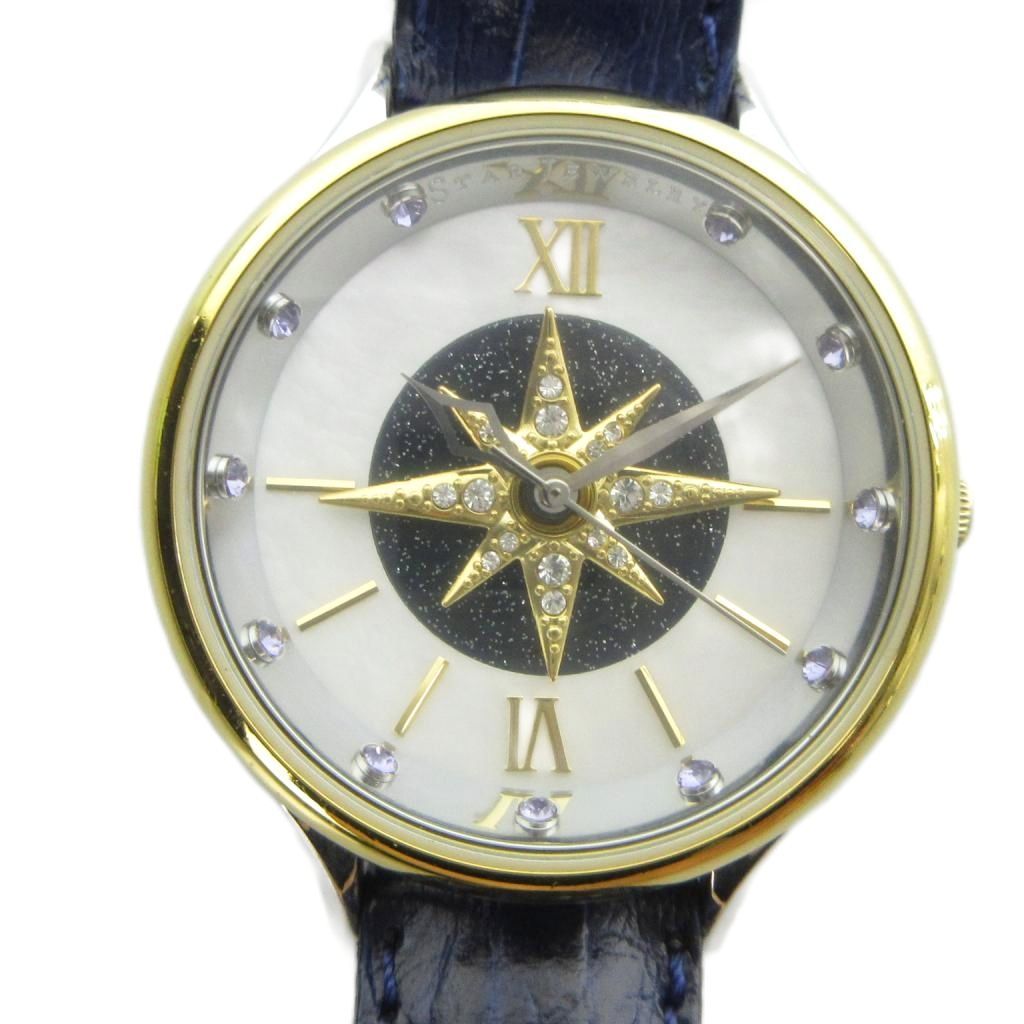 スタージュエリー STAR JEWELRY 2SW1022 腕時計ウォッチ クォーツ ローマン レザーベルト ゴールド色 ■GY18 /MQ