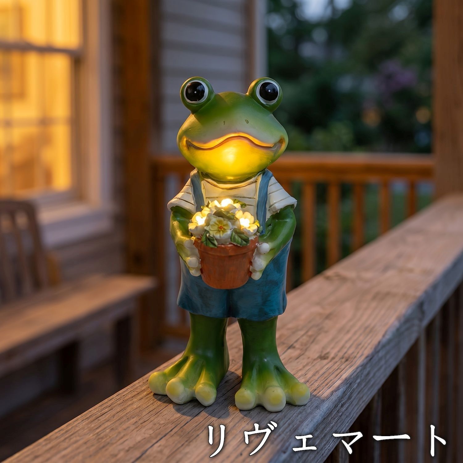 ソーラーライト ガーデンライト ガーデンオーナメント 鉢植を持っているカエル かえる 庭オブジェ 置物 癒しグッズ ガーデニング お庭 玄関ライト 園芸装飾 オシャレ ギフト プレゼント 樹脂 可愛いA624