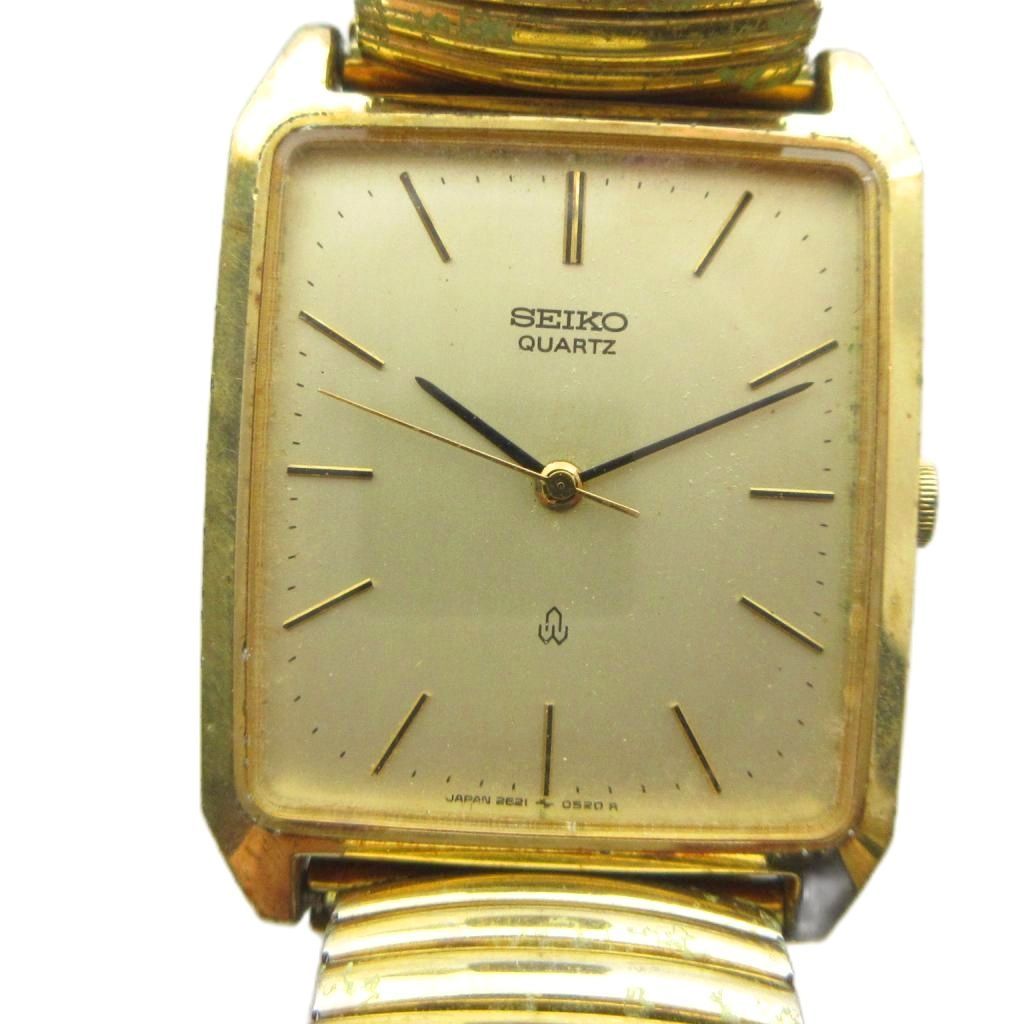 セイコー SEIKO 2621-5240 腕時計 クォーツ ウォッチ ロゴ スクエア ゴールド色 ■GY18 /MQ 12,506円