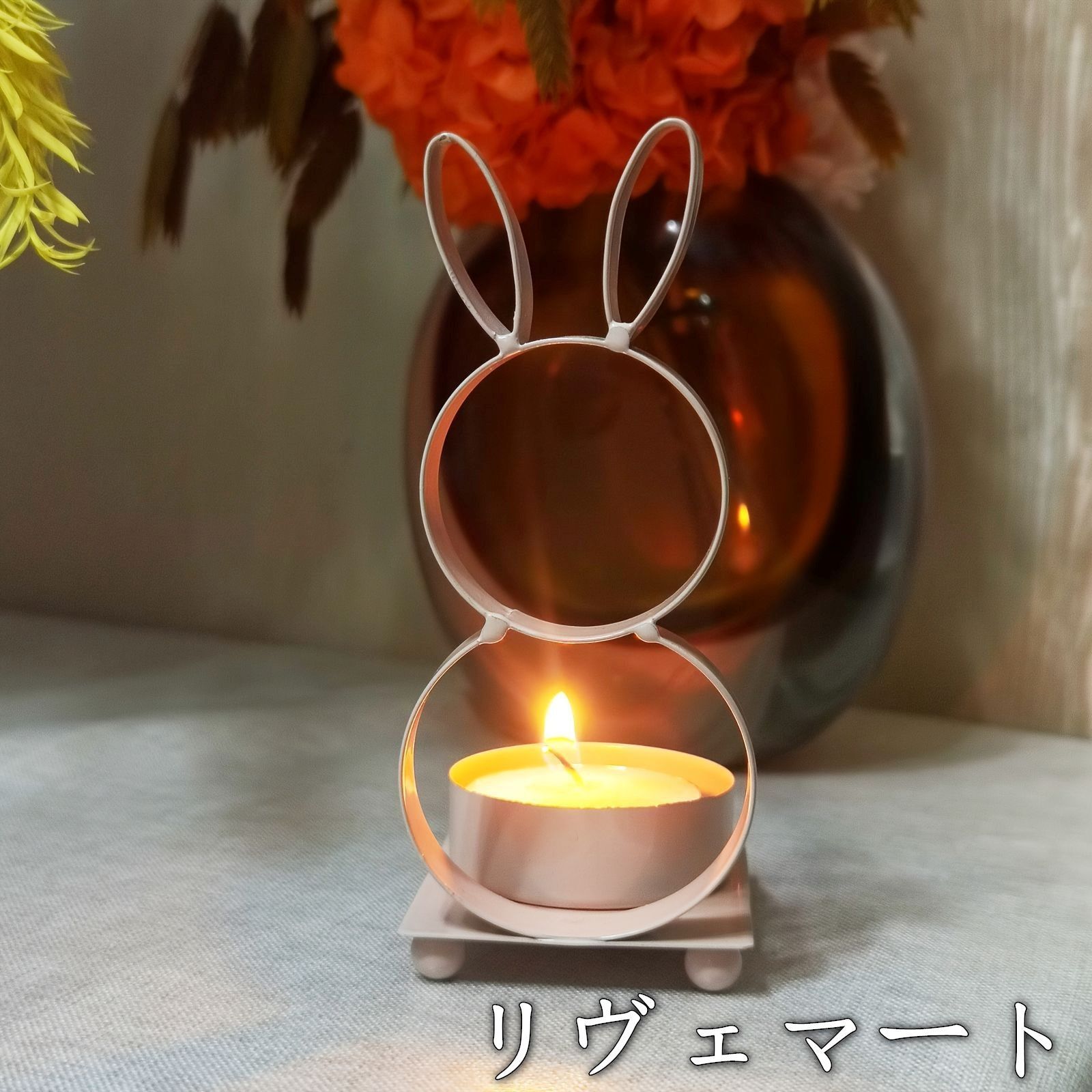 キャンドルホルダー キャンドルスタンド ウサギ うさぎ ラビット シンプル 鉄 インテリア 装飾 パーティー リビング ダイニング オシャレ 可愛い 寝室 インテリア雑貨 オブジェ 癒しグッズ ホームデコレーションA624