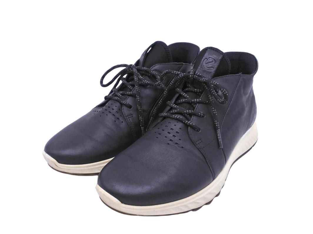 ecco エコー ST1 ハイカット スニーカー size41（25.5ｃｍ位）/黒 ■■◎メンズ