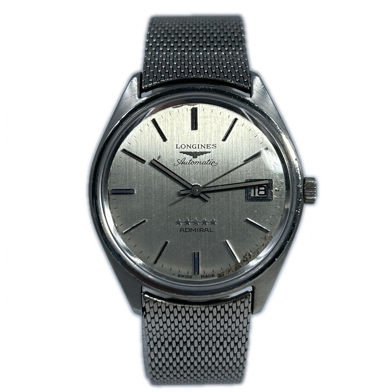 LONGINES ロンジン オートマチック デイト アドミラル 491321 腕時計 メンズ ステンレススチール シルバー 自動巻き 中古【動⚪︎】