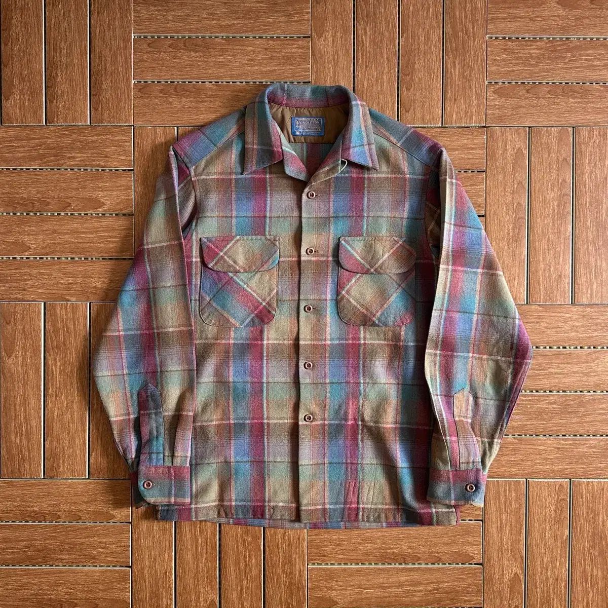 70s ペンドルトン Pendleton usa プレイド ボード ウール シャツ S