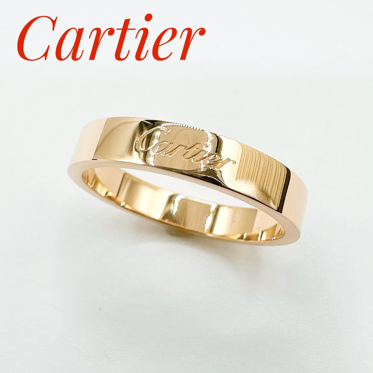 Cartier リング 金製 エングレーブデザイン 付属品あり 美品🌻Cartier エングレーブド ピンクゴールド リング 61 約20.5号 Y