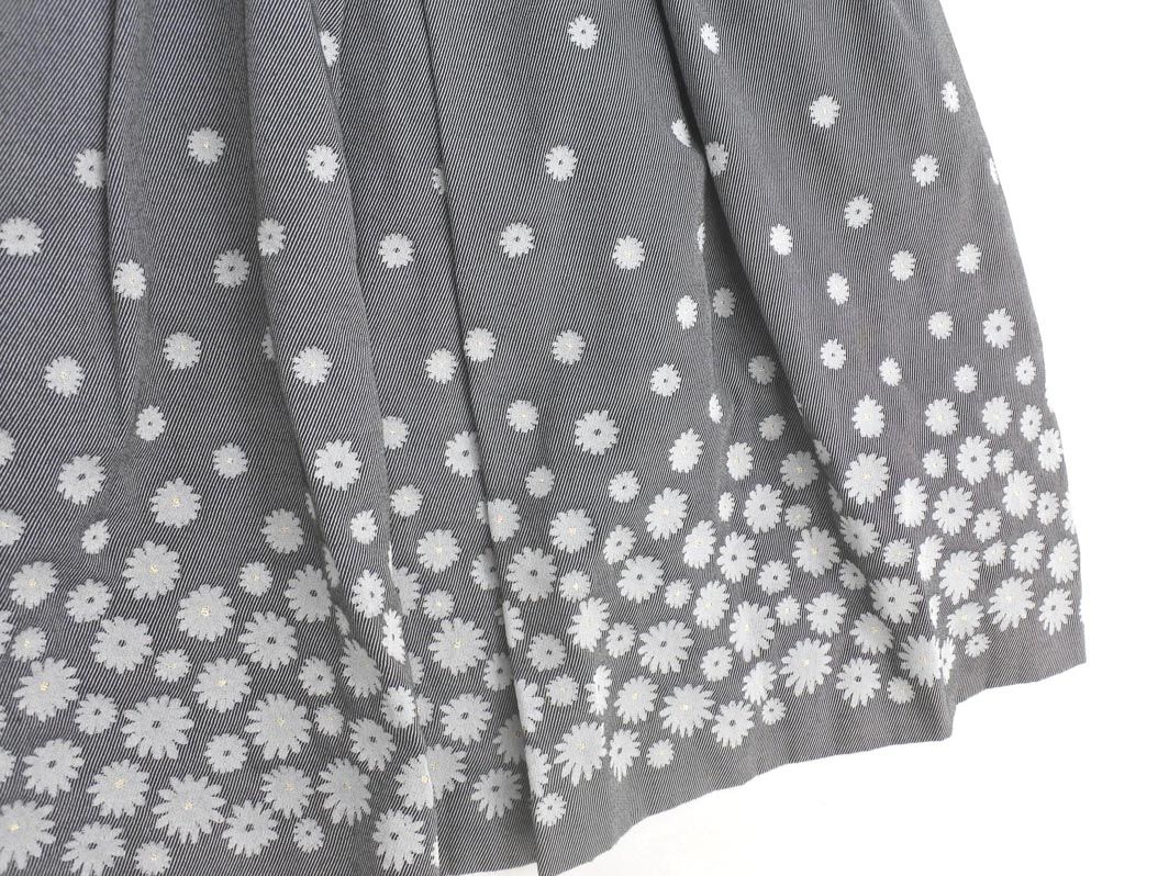 M'SGRACY エムズグレイシー 花柄 ストライプ ワンピース size40/グレー