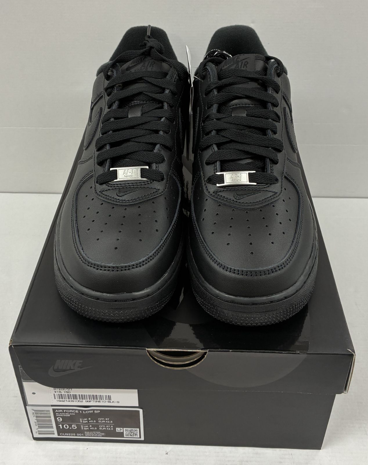 未使用 Supreme Nike Air Force 1 Low Black 27㎝ シュプリーム ナイキ エアフォース スニーカー 靴 【S0505-001】〇 268