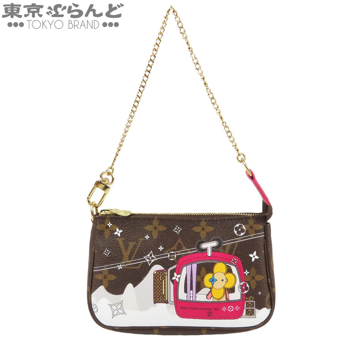 ルイヴィトン LOUIS VUITTON アクセソワール M68490 ブラウン モノグラムキャンバス ヴィヴィエンヌ チェーンショルダー ミニポシェット アクセサリーポーチ レディース 101861601
