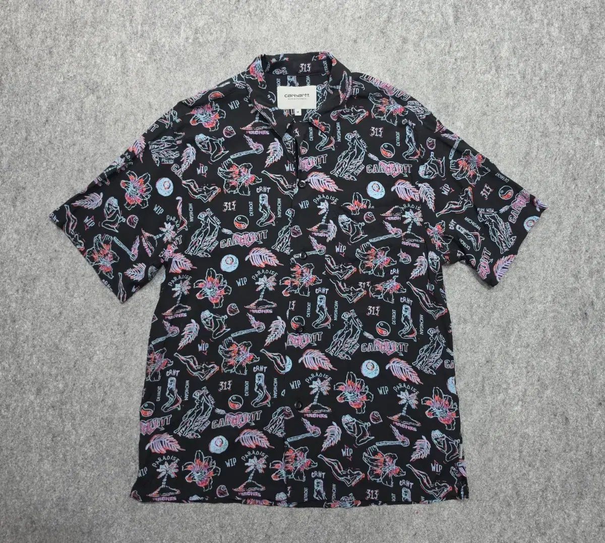 Carhartt WIP オールオーバー パラダイス プリント 半袖シャツ M