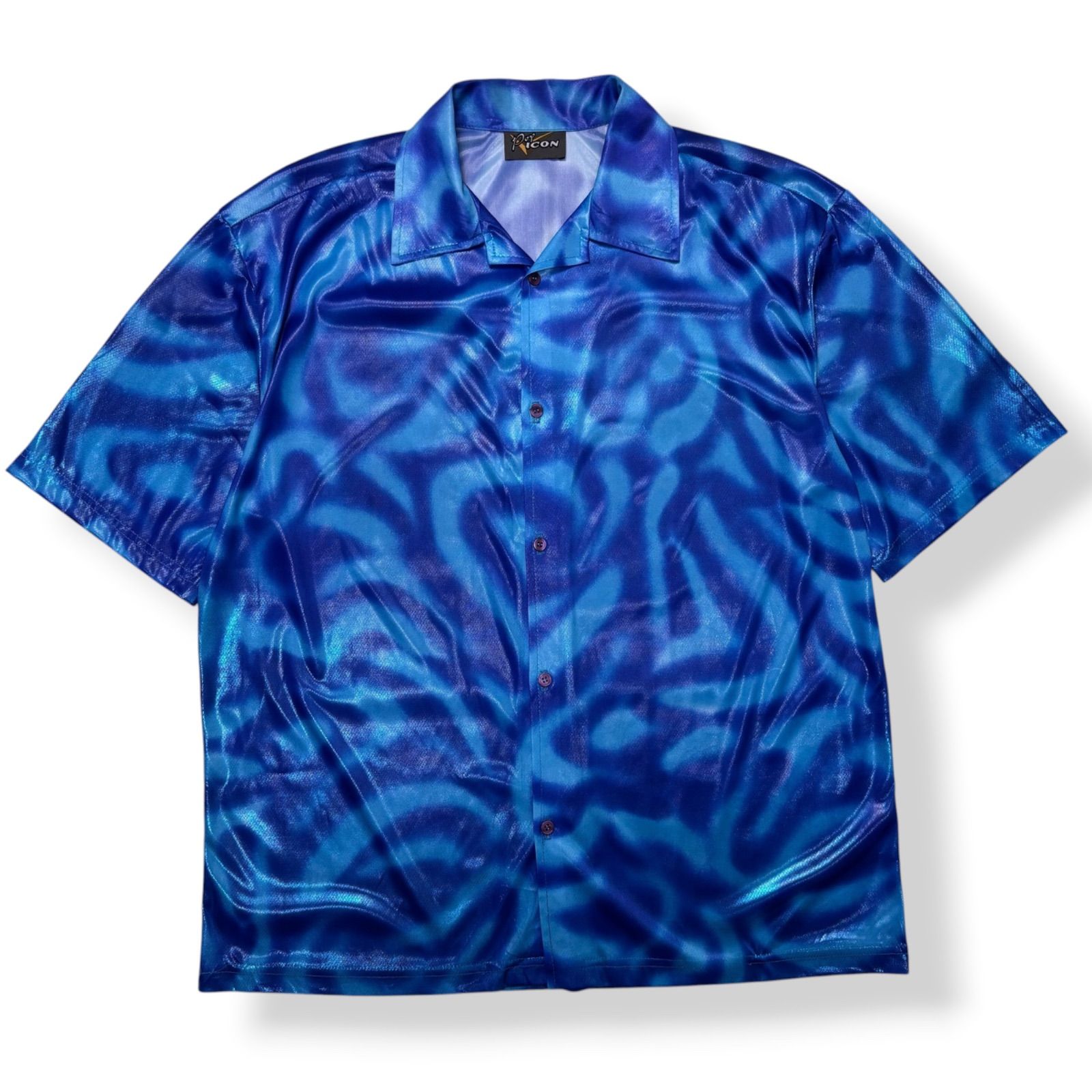 80s POP ICON Polyester O/C Shirts 80年代 ポップアイコン ラメ ポリシャツ オープンカラー シャツ 古着 ヴィンテージ
