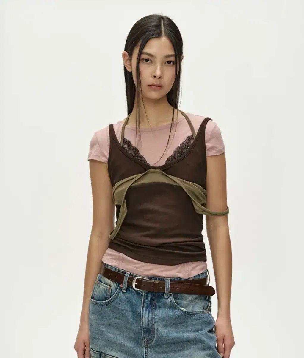 アンダースンベル UPSIDE-DOWN LAYERED T-SHIRT