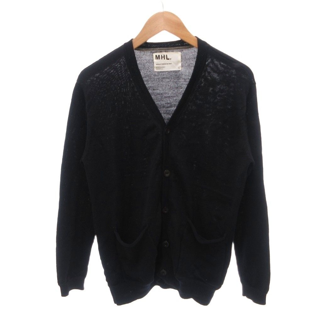 マーガレットハウエル MHL. カーディガン ニット L 紺 ネイビー V