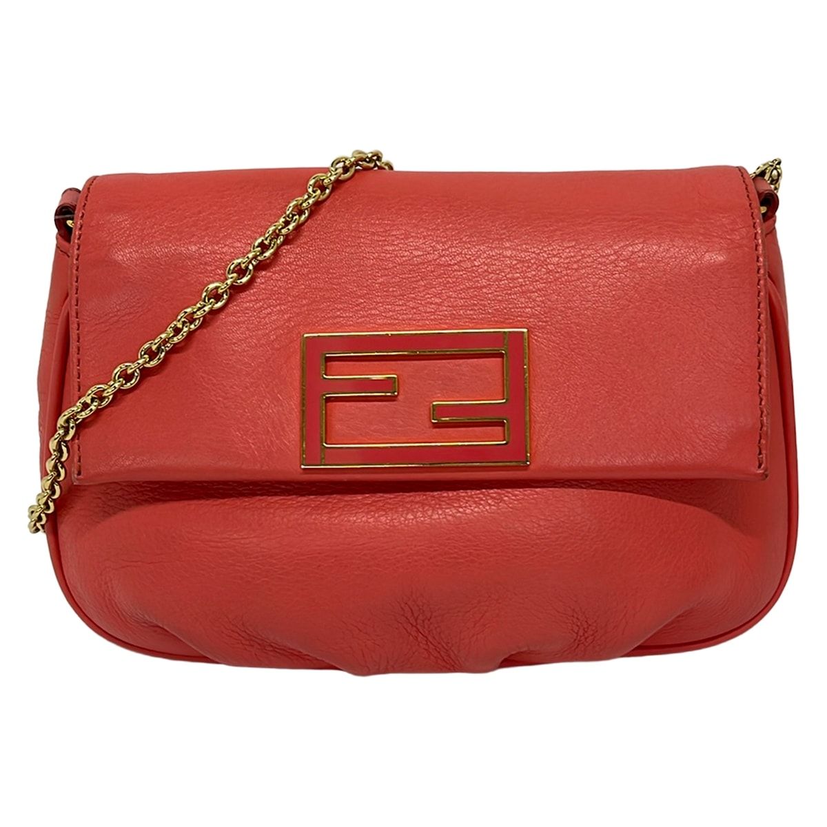 FENDI(フェンディ) ショルダーバッグ フェンディスタ 8M0276 ピンク チェーンショルダー/ストラップ着脱可 レザー