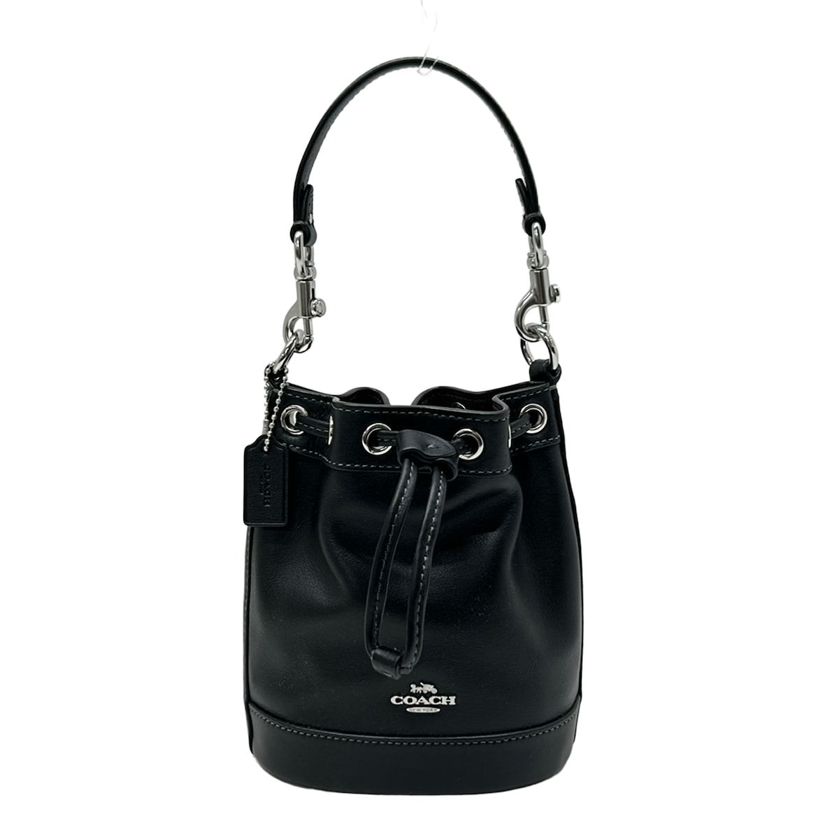 COACH(コーチ) ショルダーバッグ美品 ミニ バケット バッグ CR144 黒 レザー