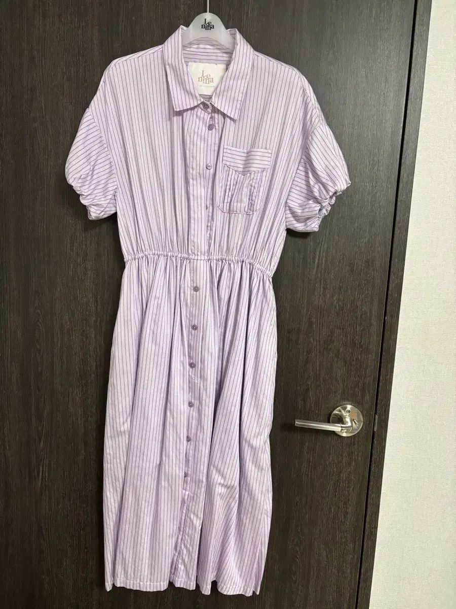 LENINA 紫 ロング丈ワンピース パープル S 夏 半袖