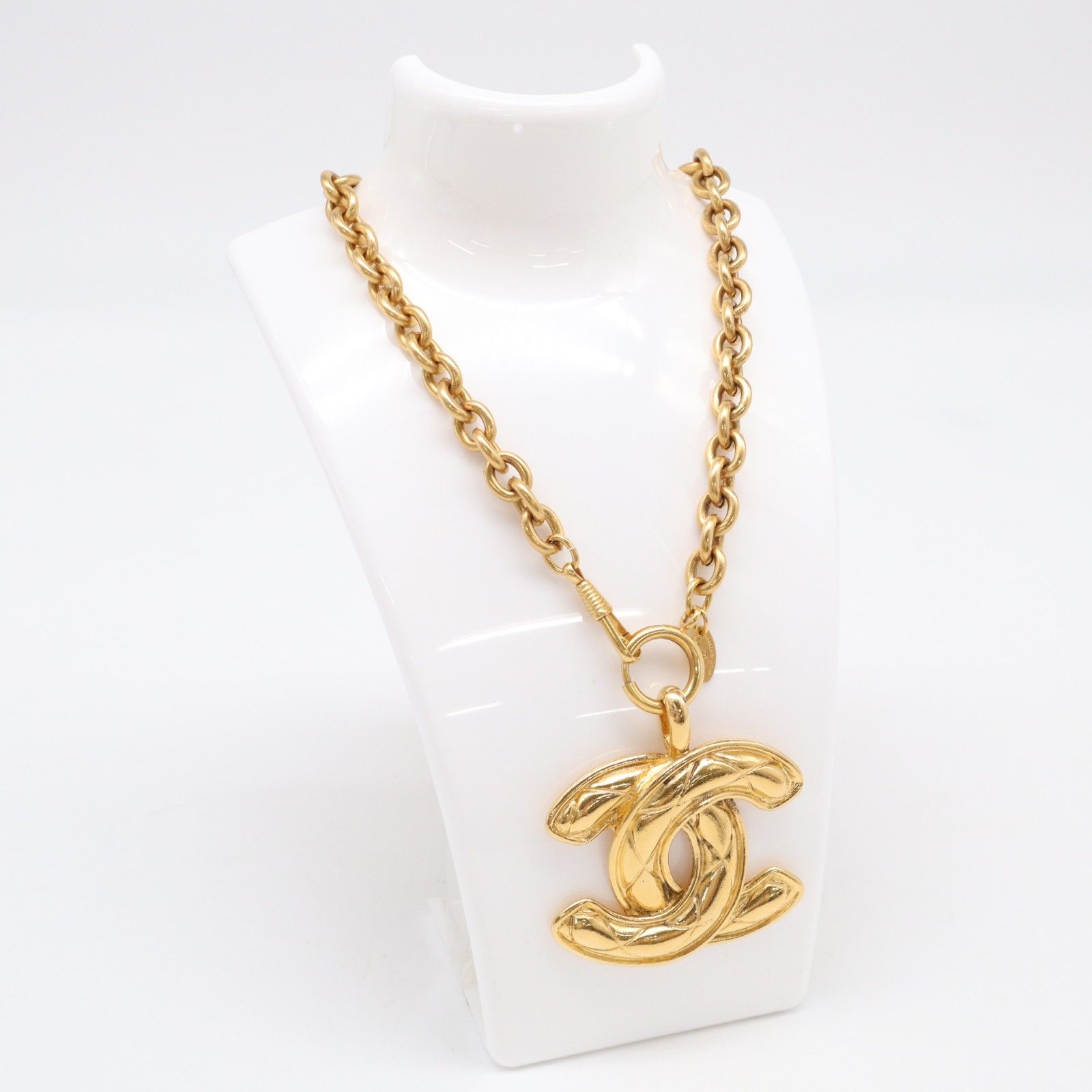 ★3日以内返品可★ CHANEL シャネル ココマーク マトラッセ ペンダント チェーン ネックレス GP - ネックレス ゴールド GP レディース
