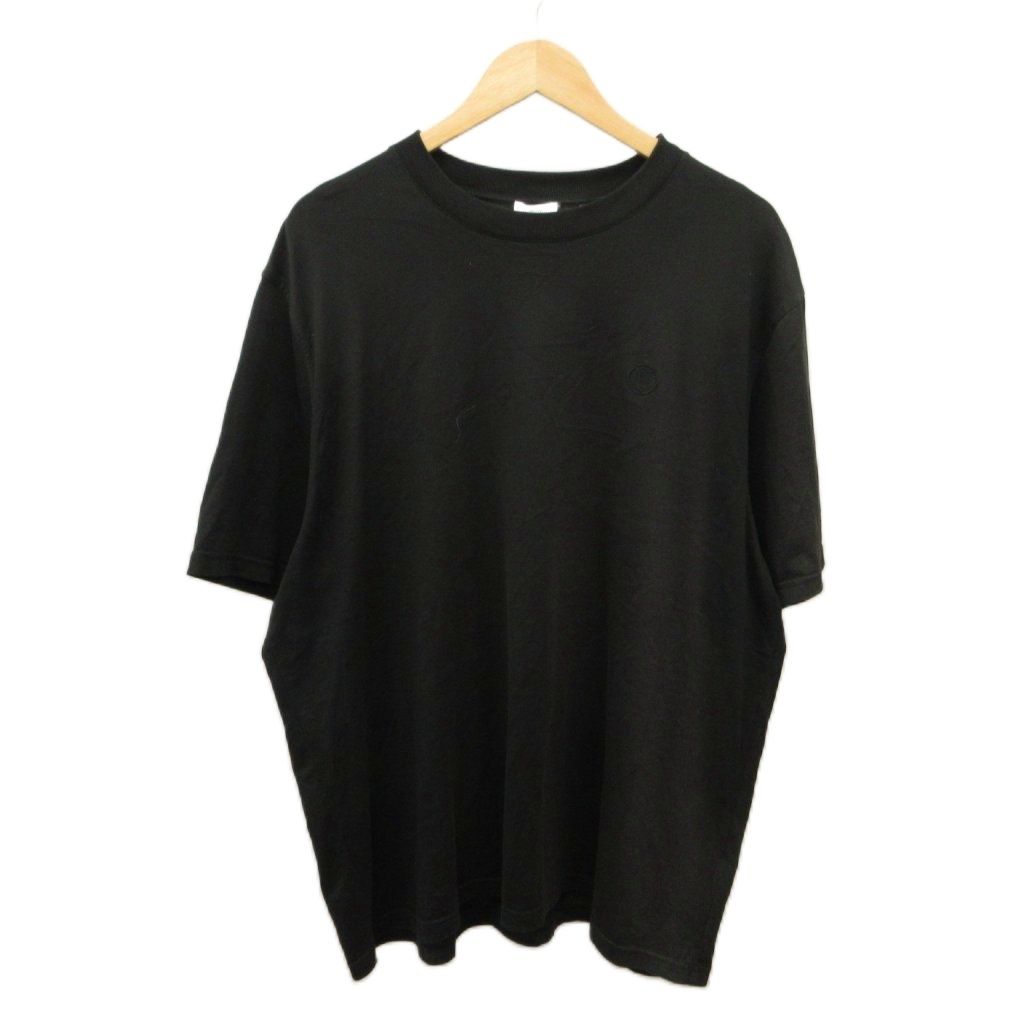 バーバリー BURBERRY Tシャツ XXL 黒 ブラック ワンポイントロゴ 半袖 クルーネック カットソー /PP ■GY62