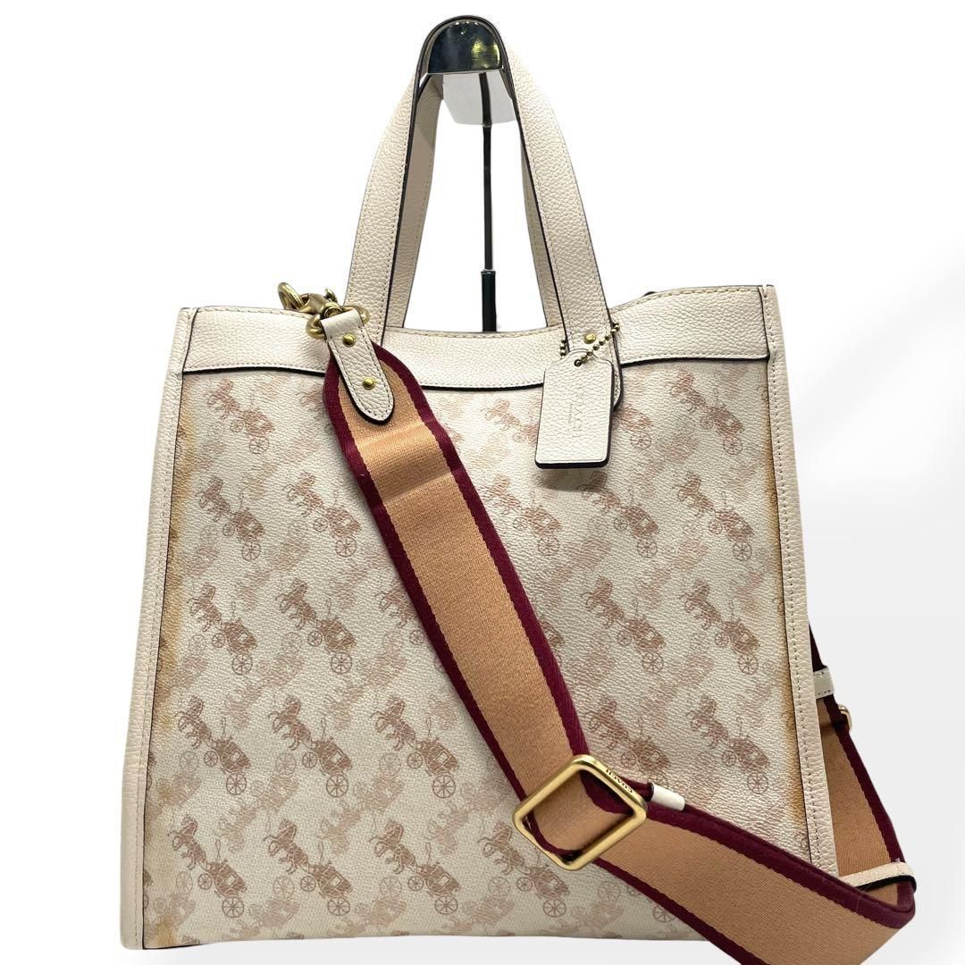 良品 COACH コーチ 2way フィールドトートバッグ PVC レザー