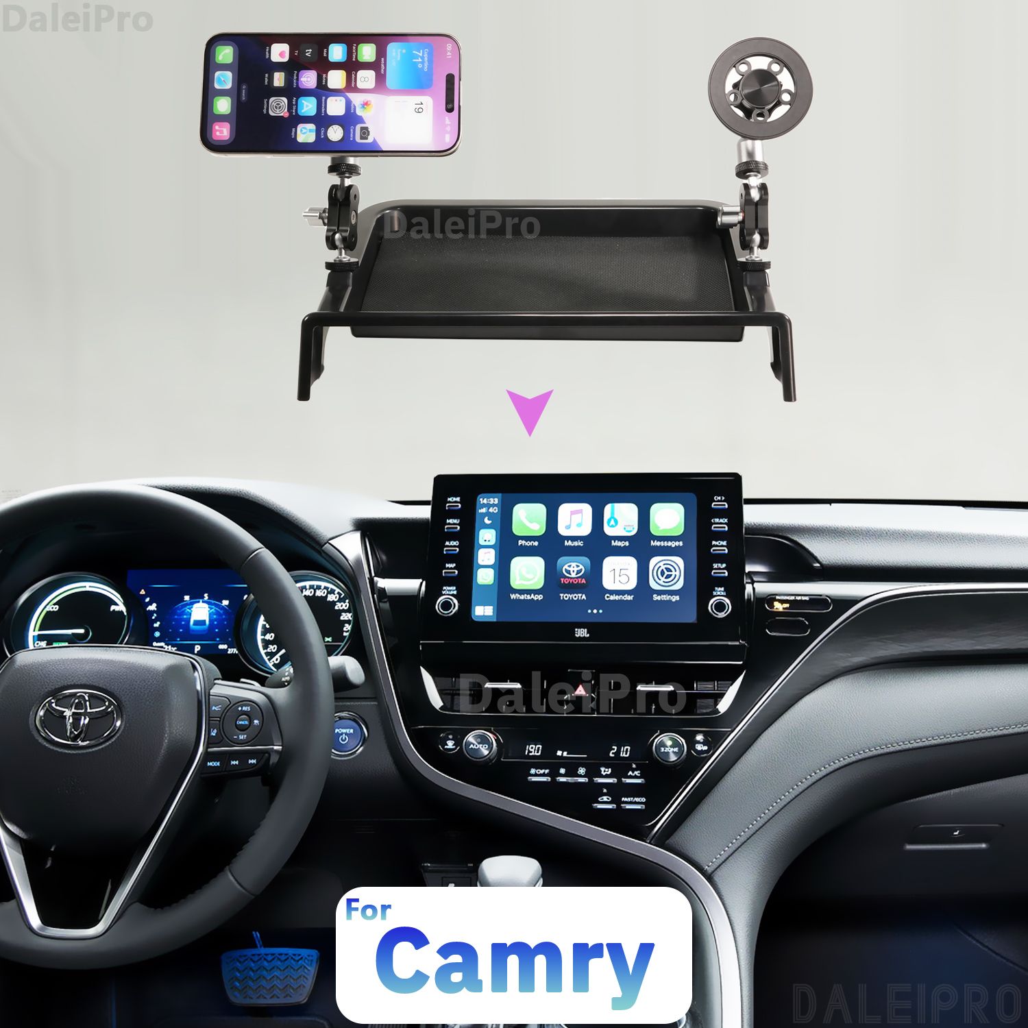 トヨタ カムリ XV70 2021〜2023対応 多機能収納ボックス スマホホルダー付き