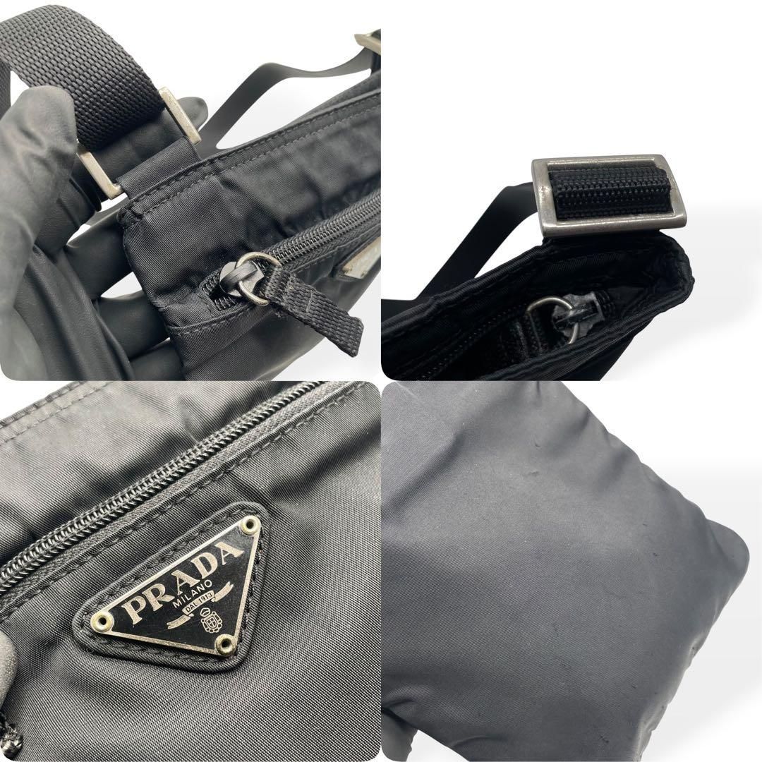 美品 PRADA プラダ ショルダーバッグ ナイロン ブラック 三角ロゴ