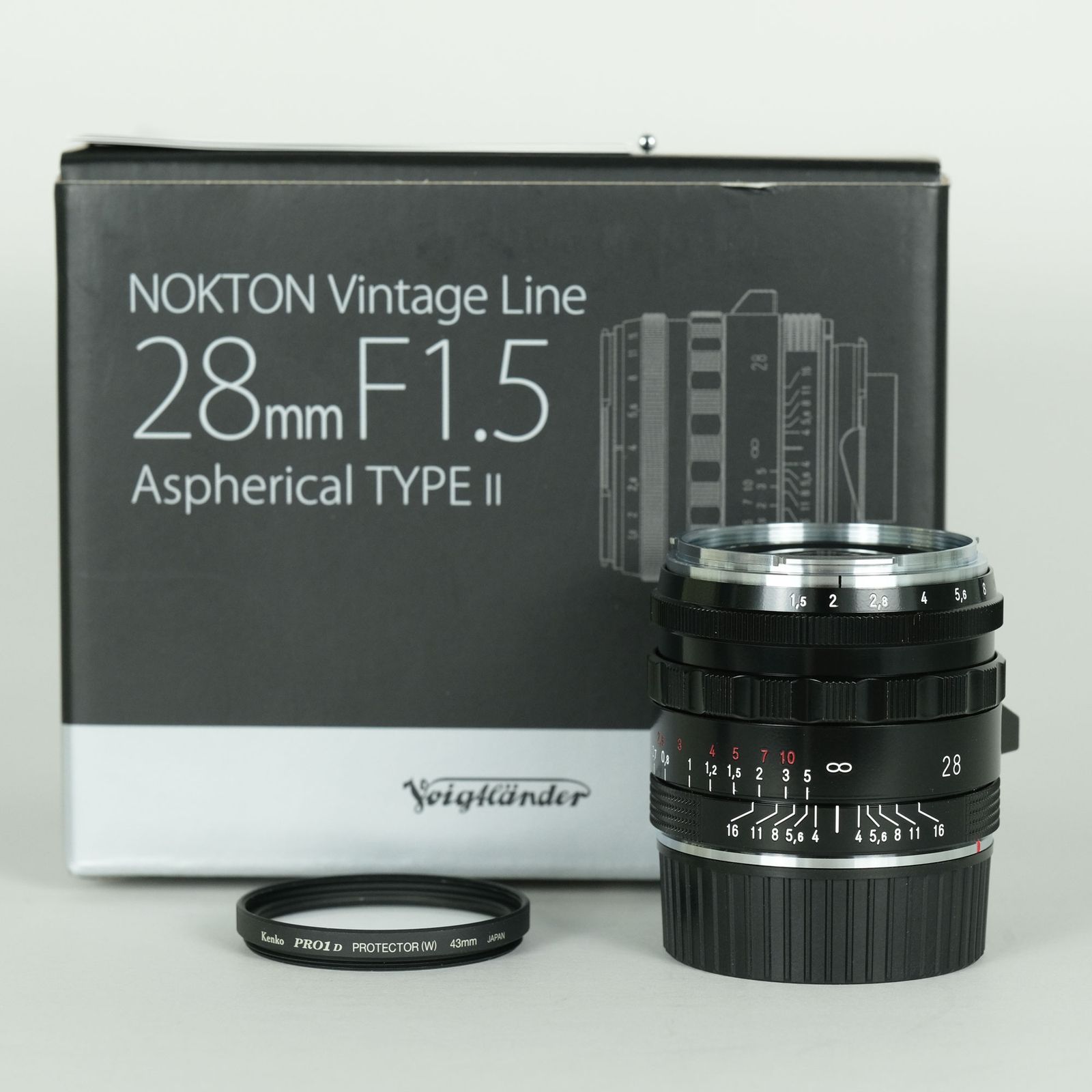 [美品 | フィルター付] コシナ フォクトレンダー NOKTON Vintage Line 28mm F1.5 Aspherical VM Type II ブラックペイント | LEICA Mマウント