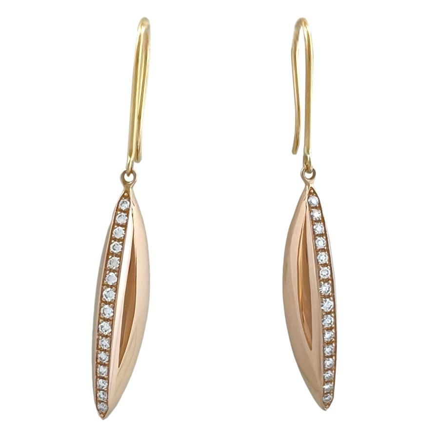 MIKIMOTO　ミキモト　ピアス　K18　PG　ダイヤ　ブラ　大振り