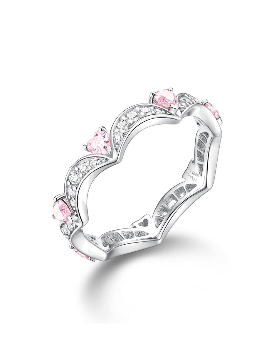 推し活ジュエリー リング 12号 ジルコニア ピンク ハート 月 シルバー925 52.4mm 3.8mm シルバー レディース