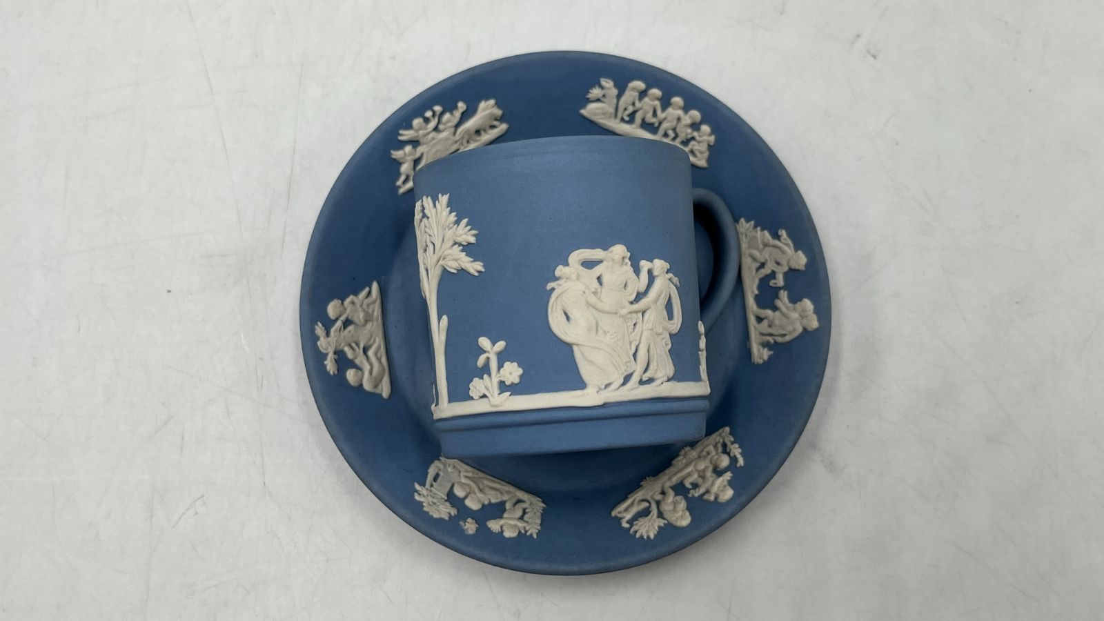 ☆美品☆WEDGWOOD ウェッジウッド ジャスパー ペールブルー デミタス