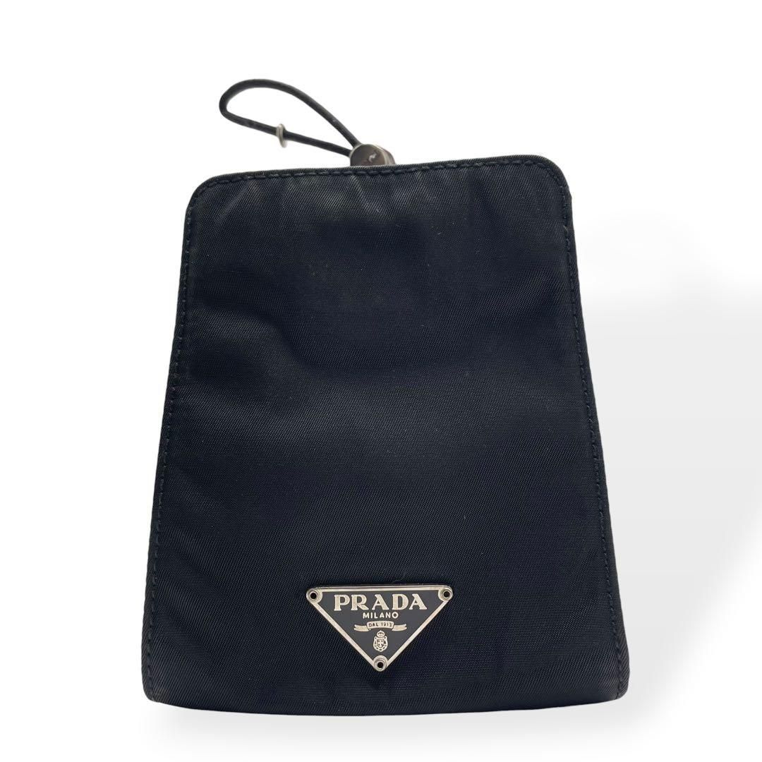 美品　PRADA　プラダ　ポーチ　マルチケース　ブラック　ナイロン　巾着 9,198円
