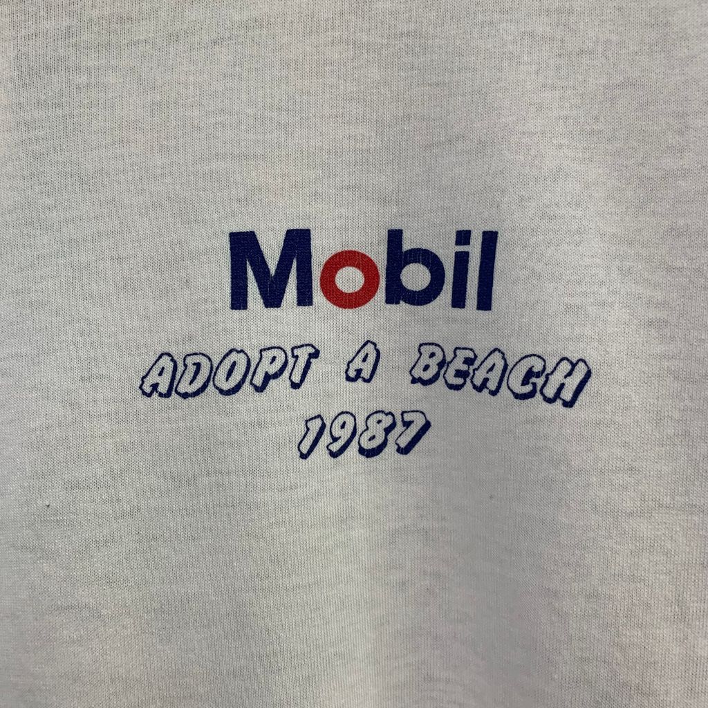 80’s SCREEN STARS BEST スクリーンスターズ ベスト Mobil ADOPT A BEACH ヴィンテージ 企業T プロモTシャツ　No.I937