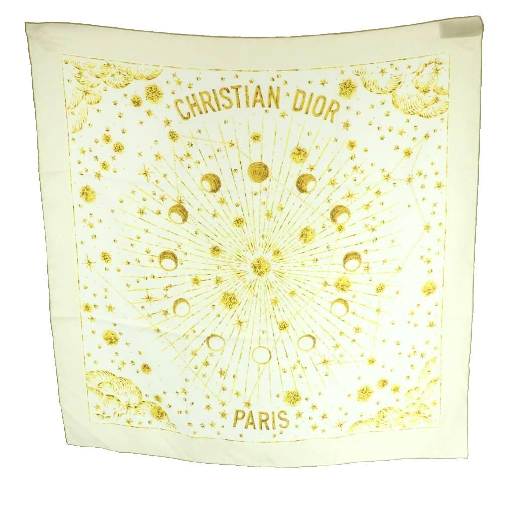 クリスチャンディオール Christian Dior スカーフ シルク 総柄 TU クリーム /MI ■OS ■OH 14,630円