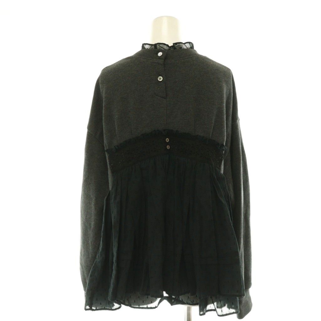 ミュベール muveil 24AW レースコンビ裏毛プルオーバー カットソー