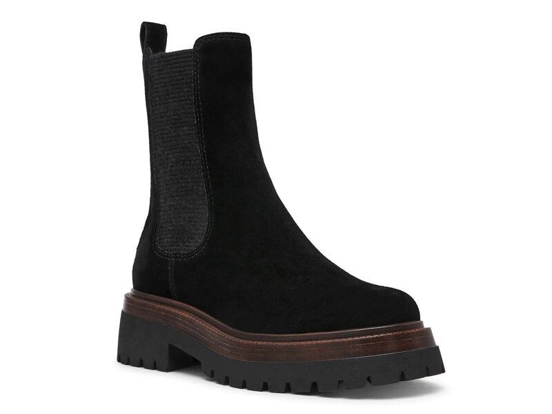 スティーブ マデン レディース シューズ ブーツ・レインブーツ チェルシー ブーツ Steve Madden Blitzen Chelsea Bootie Black Suede ブラック
