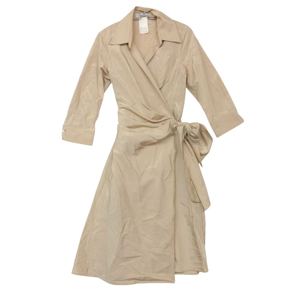 MAX MARA マックスマーラ コート シルク混 薄地 アウター 七分袖 ライトベージュ 42【L】 レディース 【中古】