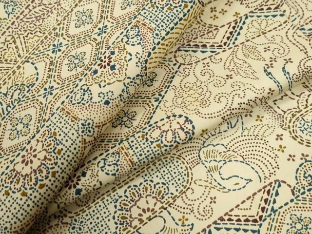 平和屋着物●本場染大島紬　エ霞鳳凰花唐草文　正絹　逸品　CABG0222yc