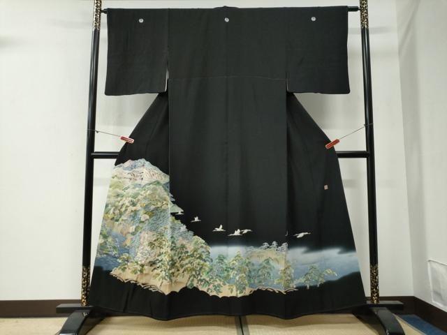 平和屋着物□豪華黒留袖 雪輪扇面宝尽くし花文 金彩 正絹 逸品 DAAZ2994op