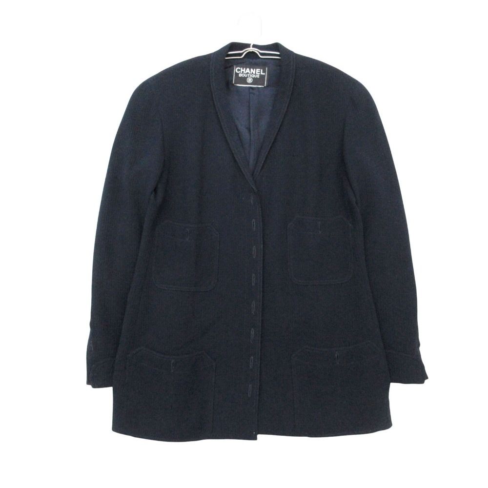 CHANEL シャネル テーラードジャケット ショールカラー Vintage アウター ネイビー レディース 【中古】
