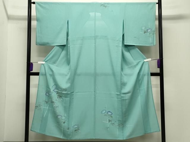 平和屋着物＊夏物　訪問着　絽　朝顔　正絹　逸品　CABG4266gh