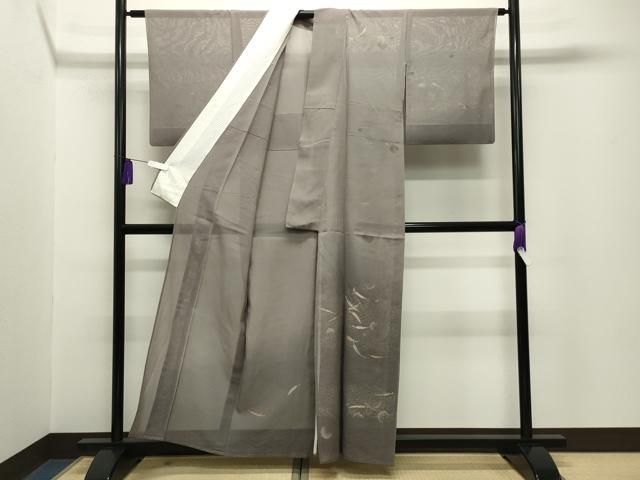 平和屋着物*夏物 訪問着 紗 舞葉文 暈し染め 金銀彩 正絹 逸品 CABG4273gh 平和屋着物*夏物 訪問着 紗 舞葉文 暈し染め 金銀彩 正絹 逸品 CABG4273gh