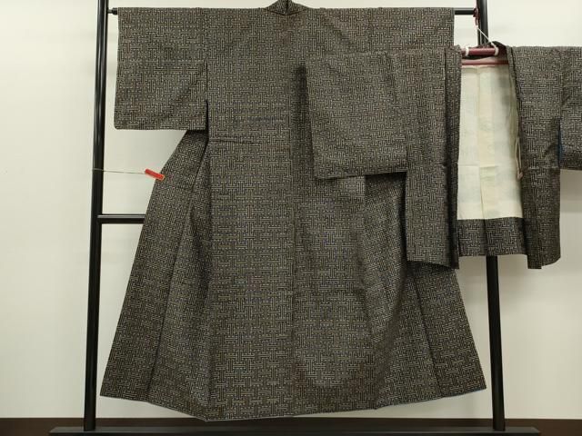平和屋着物●本場大島紬　龍郷絣　秋名バラ　アンサンブル　正絹　逸品　CABG2132ze