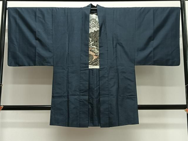平和屋着物＃男性　長羽織　本場大島紬　亀甲文　正絹　逸品　CABG3880ua