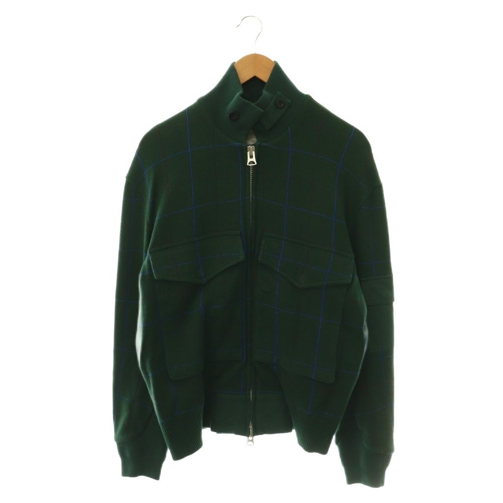 サカイ sacai 18-01583M ウィンドウチェック ダブルジップニットブルゾン ジャケット 1 グリーン マルチカラー /ES ■OS ■SH