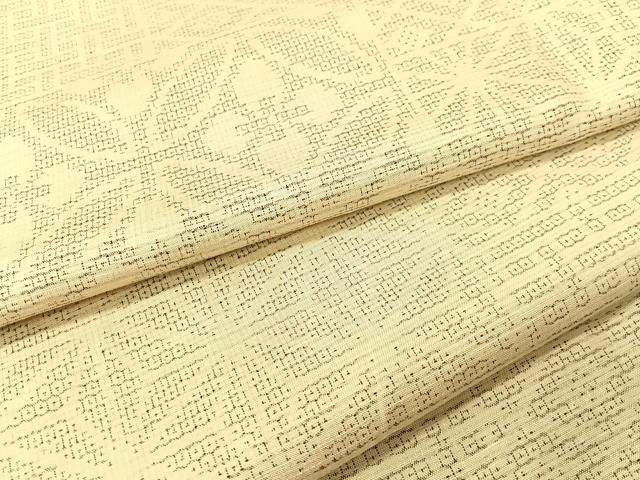 平和屋着物●結城紬　100亀甲　横段吉祥文　正絹　逸品　未使用　CABG7778vp